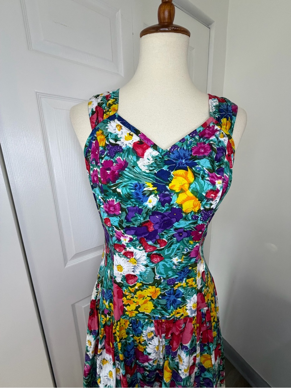 80’s 90’s Vintage J. Christopher Floral Dress with back bow - Picture 2 of 11